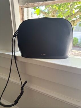 Sézane Heritage Victor Black Leather Crossbody Bag